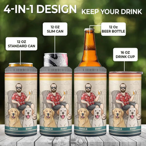 Les chiens résolvent la plupart de mes problèmes - Gobelet isotherme 4 en 1 personnalisé pour chien - Fête des pères, cadeau pour les propriétaires d'animaux et les amoureux des animaux