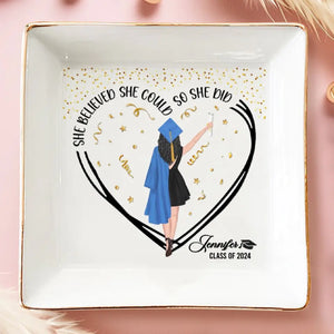 Une douce fin pour un nouveau départ - Plat à bijoux personnalisé pour la famille - Cadeau de fin d'études pour les membres de la famille, les frères et sœurs