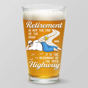 La retraite n'est pas la fin du chemin - Verre à bière personnalisé pour la famille - Fête des pères, cadeau pour papa, grand-père