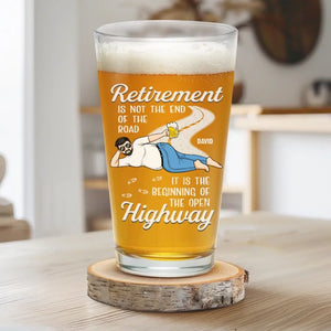 La retraite n'est pas la fin du chemin - Verre à bière personnalisé pour la famille - Fête des pères, cadeau pour papa, grand-père