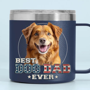 Soyez la personne que vos animaux pensent que vous êtes - Gobelet personnalisé en acier inoxydable de 14 oz avec poignée pour chien et chat - Fête des pères, cadeau pour les propriétaires d'animaux et les amoureux des animaux