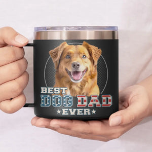 Soyez la personne que vos animaux pensent que vous êtes - Gobelet personnalisé en acier inoxydable de 14 oz avec poignée pour chien et chat - Fête des pères, cadeau pour les propriétaires d'animaux et les amoureux des animaux