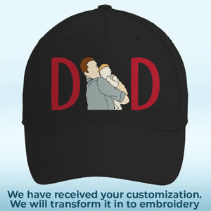 Casquette brodée personnalisée avec photo « Tu es mon papa incroyable » - Cadeau pour la fête des pères