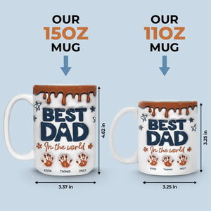 Meilleur grand-père du monde - Mug personnalisé avec effet gonflé en 3D - Cadeau pour la fête des pères, papa et grand-père