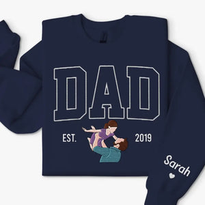 Papa, tu es unique en son genre - Sweat-shirt brodé personnalisé en famille - Cadeau pour la fête des pères, papa et grand-père