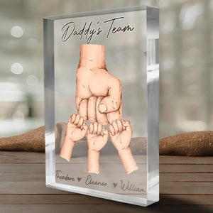 À notre famille, vous êtes le monde - Plaque acrylique rectangulaire personnalisée pour la famille - Fête des pères, cadeau pour papa, grand-père