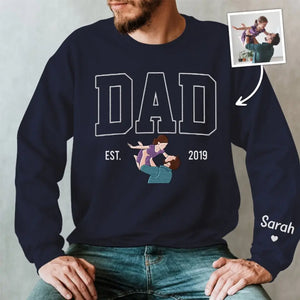 Papa, tu es unique en son genre - Sweat-shirt brodé personnalisé en famille - Cadeau pour la fête des pères, papa et grand-père