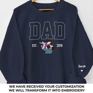 Papa, tu es unique en son genre - Sweat-shirt brodé personnalisé en famille - Cadeau pour la fête des pères, papa et grand-père