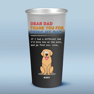 Merci d'être mon père, je t'aime - Tasse personnalisée en aluminium changeant de couleur pour chien - Fête des pères, cadeau pour les propriétaires d'animaux, les amoureux des animaux