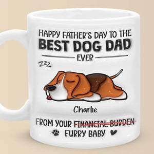 Le temps passé avec les chiens n'est jamais suffisant - Mug personnalisé avec effet gonflable 3D - Fête des Pères, cadeau pour les propriétaires d'animaux et les amoureux des animaux