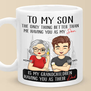 Le meilleur ami d'un garçon est sa mère - Mug personnalisé pour la famille - Fête des pères, cadeau pour fils