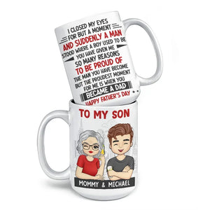 Le moment dont je suis le plus fier, c'est quand tu es devenu papa - Mug personnalisé pour la famille - Fête des pères, cadeau pour fils