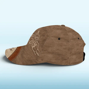 Papa, tu me soutiens - Casquette personnalisée pour la famille, casquette classique à imprimé intégral - Nouveauté, fête des pères, cadeau pour papa, grand-père AMZ