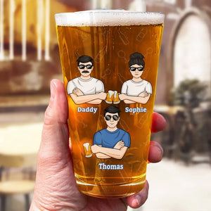 Boire de la bière et embarrasser mes enfants - Verre à bière personnalisé pour la famille - Fête des pères, cadeau pour papa, grand-père
