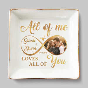 Photo personnalisée « Tout de moi, tout de toi » - Plat à bijoux personnalisé pour couple - Cadeau pour mari et femme, anniversaire