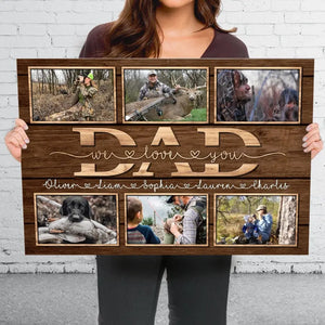 Photo personnalisée « N'oublie jamais que je t'aime » - Toile horizontale personnalisée pour la famille - Cadeau pour la fête des pères