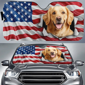 Photo personnalisée : laissez l'aventure vous envahir - Pare-soleil personnalisé pour pare-brise de voiture, protection de fenêtre de voiture - Cadeau pour propriétaires et amoureux des animaux
