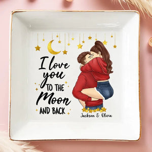 Nos cœurs parlent la même langue - Plat à bijoux personnalisé pour couple - Cadeau pour mari et femme, anniversaire