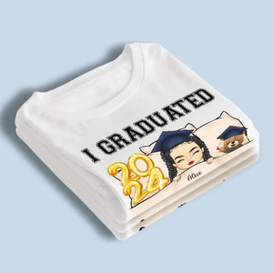 J'ai obtenu mon diplôme, puis-je retourner au lit maintenant ? T-shirt unisexe personnalisé, sweat à capuche, sweat-shirt personnalisé pour la famille - Cadeau de remise de diplôme pour les membres de la famille, les frères et sœurs.