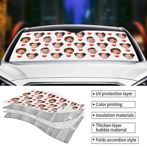 Aventures familiales personnalisées : créez les meilleurs souvenirs ! Pare-soleil personnalisé pour pare-brise de voiture, protection pour vitres de voiture ! Cadeau pour les membres de la famille.