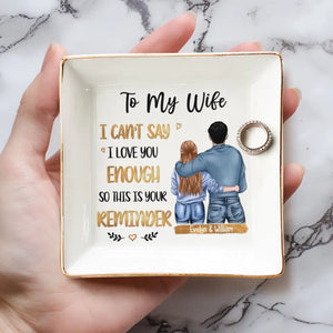 À la découverte des lieux que j'aime avec mon amour - Plat à bijoux personnalisé pour couple - Cadeau pour mari et femme, anniversaire