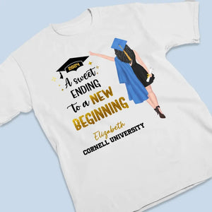 A Sweet Ending To A New Beginning - Family Personalized Custom Unisex T-shirt, Hoodie, Sweatshirt - Graduation Gift For Family Members, Siblings, Brothers, Sisters