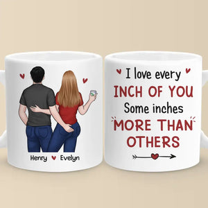 J'aime chaque centimètre de toi - Tasse personnalisée pour couple - Cadeau pour mari et femme, anniversaire