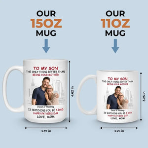 Photo personnalisée « Un fils est une lettre d'amour » - Mug personnalisé pour la famille - Fête des pères, cadeau pour fils