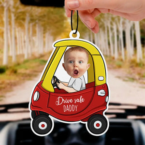 Photo personnalisée Rentrez chez vous en toute sécurité, nous vous aimons - Désodorisant de voiture personnalisé pour la famille - Cadeau pour papa, grand-père