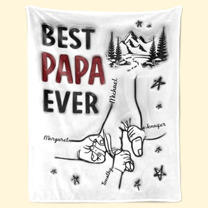 Couverture personnalisée « Meilleur Papa de tous les temps » avec effet gonflable 3D - Cadeau pour la fête des pères, papa ou grand-père