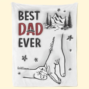 Couverture personnalisée « Meilleur Papa de tous les temps » avec effet gonflable 3D - Cadeau pour la fête des pères, papa ou grand-père