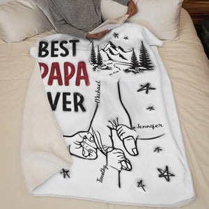 Couverture personnalisée « Meilleur Papa de tous les temps » avec effet gonflable 3D - Cadeau pour la fête des pères, papa ou grand-père