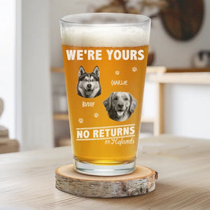 Verre à bière personnalisé avec photo « Je travaille jusqu'à l'heure de la bière » - Cadeau pour propriétaires et amoureux des animaux