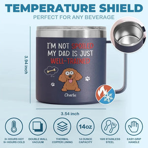 Les animaux de compagnie sont notre famille préférée - Gobelet personnalisé en acier inoxydable de 14 oz avec poignée pour chien et chat - Cadeau pour les propriétaires et les amoureux des animaux