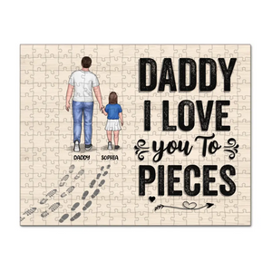 Nous t'aimons jusqu'au bout des doigts - Puzzle personnalisé pour la famille - Fête des pères, cadeau pour papa, grand-père