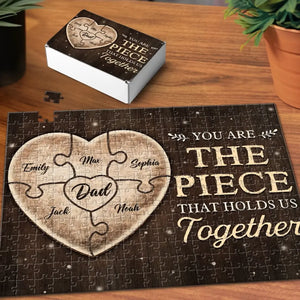 Papa, tu es mon héros pour toujours - Puzzle personnalisé familial - Fête des pères, cadeau pour papa, grand-père