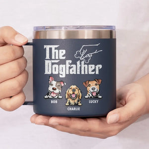 Nous vous adressons un grand merci tous les jours ! Gobelet personnalisé en acier inoxydable de 14 oz avec poignée pour chien ! Cadeau idéal pour les propriétaires et les amoureux des animaux.