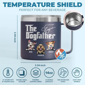 Nous vous adressons un grand merci tous les jours ! Gobelet personnalisé en acier inoxydable de 14 oz avec poignée pour chien ! Cadeau idéal pour les propriétaires et les amoureux des animaux.