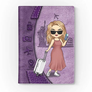 Voyagez assez loin, vous vous rencontrez - Étui de passeport personnalisé, porte-passeport - Cadeau de vacances, cadeau pour les amateurs de voyages d'aventure