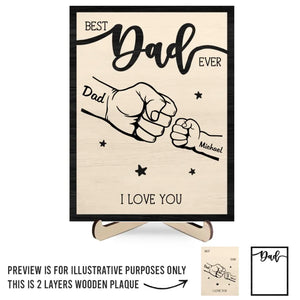 Un père est un banquier, comme le veut la nature - Plaque en bois personnalisée à 2 couches avec support pour la famille - Cadeau pour la fête des pères, papa et grand-père