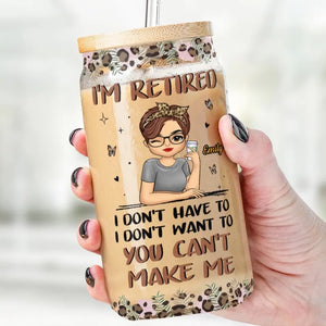 Prenez votre retraite du travail, mais pas de la vie - Tasse en verre personnalisée, tasse à café glacé - Appréciation, cadeau de retraite pour collègues, amis de travail, collègues