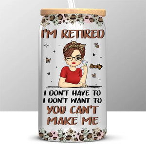 Prenez votre retraite du travail, mais pas de la vie - Tasse en verre personnalisée, tasse à café glacé - Appréciation, cadeau de retraite pour collègues, amis de travail, collègues