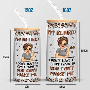 Prenez votre retraite du travail, mais pas de la vie - Tasse en verre personnalisée, tasse à café glacé - Appréciation, cadeau de retraite pour collègues, amis de travail, collègues