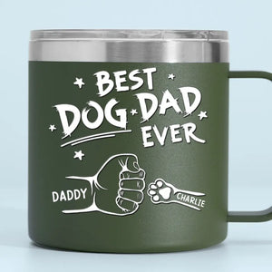 Au papa le plus adorable que je connaisse - Gobelet personnalisé en acier inoxydable de 14 oz avec poignée pour chien et chat - Cadeau pour propriétaires et amoureux des animaux