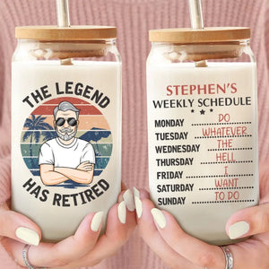 Le véritable voyage de la vie commence à la retraite - Tasse en verre personnalisée, tasse à café glacé - Appréciation, cadeau de retraite pour collègues, amis de travail, collègues