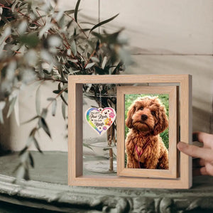 Les plus petits êtres laissent la plus grande impression - Cadre photo rotatif en bois personnalisé commémoratif - Cadeau de condoléances pour les propriétaires d'animaux et les amoureux des animaux