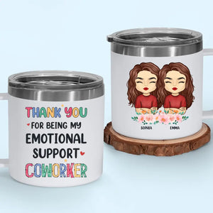 Merci d'être mon thérapeute bénévole - Gobelet personnalisé en acier inoxydable de 14 oz avec poignée - Cadeau pour meilleurs amis, meilleures amies, sœurs, collègues