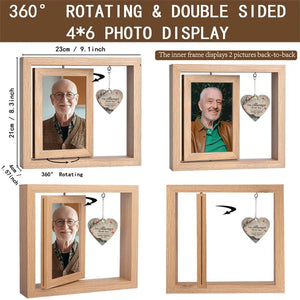 Je suis toujours avec toi - Cadre photo rotatif personnalisé en bois - Cadeau de condoléances pour les membres de la famille