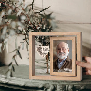 Pas un jour ne passe sans que l'on ne vous regrette - Cadre photo en bois rotatif personnalisé commémoratif - Cadeau de condoléances pour les membres de la famille