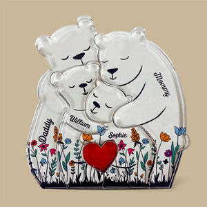 La famille n'est pas une chose importante, c'est tout - Puzzle d'art acrylique personnalisé en forme de famille - Sculptures d'animaux en acrylique, ornements de table en sculpture acrylique, décor sculpté - Cadeau pour les membres de la famille